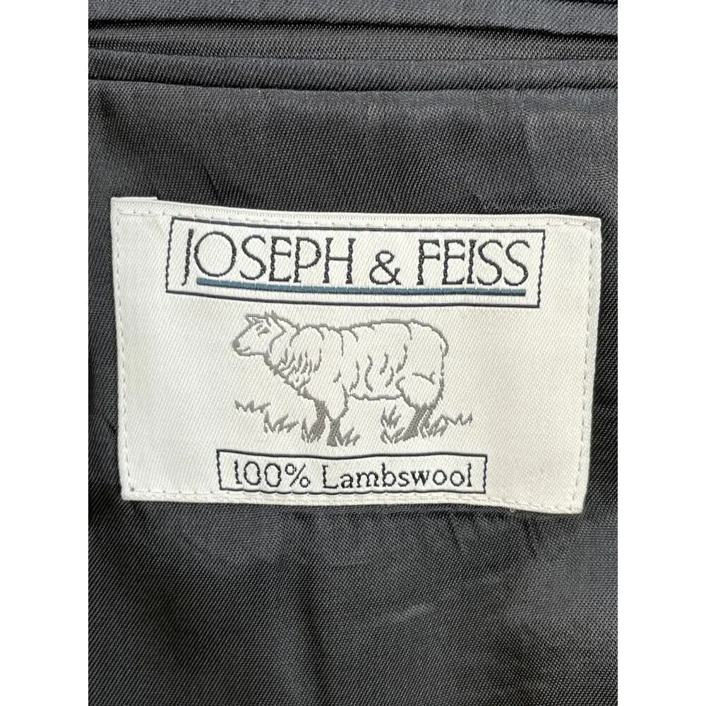 Joseph & Feiss Blazer Mens 52R Gray Herringbone‎ 100% Lambswool 2-Button Jacket